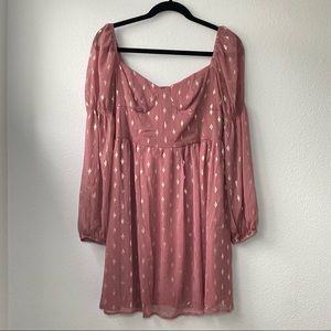 167. NWOT Crystal Doll Pink with Gold Diamond Bustier Style Top Dress